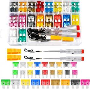 lot 18211 image: Tioollev 306PCS Car Fuses Assortment Kit, Mixed Vehicle Blade Standard & Mini & Low Profile Mini Fuse (2A 5A 7.5A 10A 15A 20A 25A 30A 35A),Replacement Accessories for RV, Truck, Auto (306PCS)