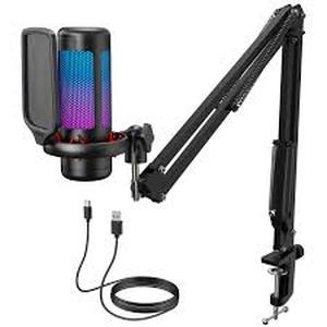 lot 13361 image: Tonor TC310 Black USB Condenser Microphone Kit with Boom Arm