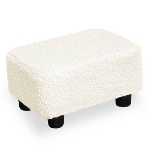lot 3870 image: CAROLMADE Small Foot Stool Ottoman Footstool with Legs Under Desk Footrest for Living Room Bedroom and Office, Soft Ivory White