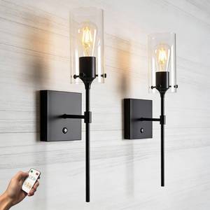 lot 3872 image: ThyFenno Dimmable Battery Operated Wall Sconce Set of 2, Rechargeable Wall Mount Light No Wiring, Easy Install Wireless Wall Lamp for Living Room Bedroom Hallway Farmhouse Indoor, Bulb Included