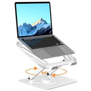 lot 3879 image: suptek Laptop Stand for Desk, Adjustable Computer Notebook Stand with 360° Rotating Base, Ergonomic Laptop Riser for Collaborative Work, Foldable and Portable Laptop Stand,fits for 11-17 Laptops,Whitein
