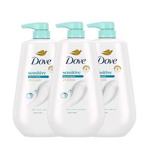 lot 3882 image: Dove Body Wash 3 Count Sensitive Skin For 24hr Lotion-Soft Skin Moisturizing Skin Cleanser Gentle Hypoallergenic Formula with No Sulfates No Parabens