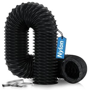 lot 3911 image: HonandGuan Diesel Heater Ducting 3 x 8FT, Nylon Flexible Duct Hose, Heavy Duty Hose for Diesel Heater, 3D Printer, Laser Machine, Dryer Vent, RV, Boat Blower, Blackin