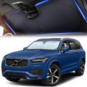 lot 4016 image: Car Sun Shade Windshield - 240T Reflective Polyester Sunshade, (64 x 33.5in), Blocks 99percent UV Rays and Heat, Keeps Car Interior Cool, Foldable with Storage Bag, Compatible with Cars and SUVsin