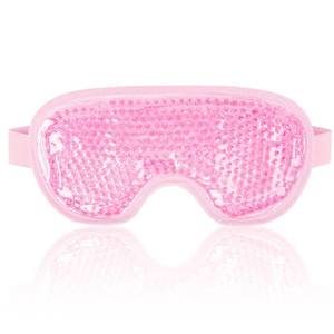 lot 4032 image: NEWGO Cooling Gel Cold Eye Mask for Puffy Eyes, Reusable Ice Pack with Soft Plush Backing for Dark Circles, Migraine, Stress Relief - Pink