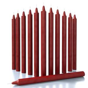 lot 4036 image: CANDWAX Bordeaux Taper Candles Pack of 12 - Slow Burning Dripless Unscented Straight Candles 12 inch - Ideal for Dinner Table - Smokeless Long Candlesticks