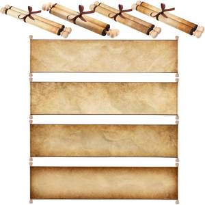 lot 4055 image: 4 Pieces Blank Paper Scrolls on Wood Rods Vintage Quick Drop Old Paper Long Aged Blank Scroll for Writing Drawing Calligraphy Wedding Invitations Renaissance Festivals, 7.3 x 31.5 Inch