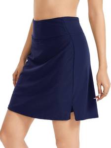 lot 4066 image: Sythyee Womenfts 20 Swim Skirt Skort with Pocket,High Waisted Modest Swim Skirt with Shorts, Tummy Control Bikini Bottoms Swimsuit Bathing Suit Navy Lin