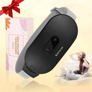 lot 4073 image: Portable Cordless Heating Pad Cramps 6 Heat Levels and 6 Massage Modes,3S Fast Heating,Period Menstrual Electric Heating Pad,Gifts for Women (Black-01)