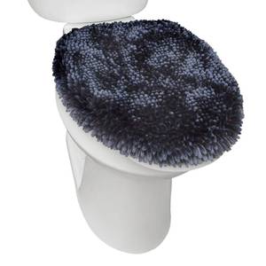 lot 4088 image: Town and Country Basics Spa Step Noodle Solid Bathroom Toilet Lid Cover, Plush, Soft, and Absorbent, Machine Washable, Blue, 18.5x19.6inin