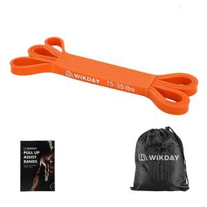 lot 4093 image: WIKDAY Resistance Bands for Working Out, Exercise Bands, Workout Bands, Pull Up Assistance Bands for Body Stretching Training Physical Therapy Muscle Training for Men and Women Orange (15-35 lbs)