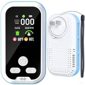lot 4103 image: 6 in1 Carbon Monoxide Detector Combo with HD Screen Monoxide Alarm, Detects CO, Natural Gas, Smoke, Temperature, and Humidity for Home, Apartment, Hotel, Camping RV Safety Gifts Idea