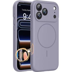 lot 4120 image: Miracase Magnetic for iPhone 17 Pro Max Case, Compatible with MagSafe, Integrated Silicone Camera Control Cover, 3.0mm Thicken Shockproof Drop Protection Phone Case for 17 ProMax, Lavender Gray