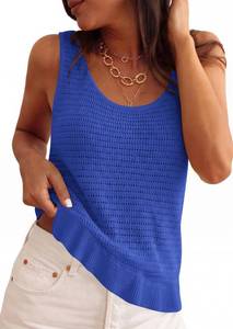 lot 4127 image: PRETTYGARDEN Crochet Tops for Women 2026 Spring Sleeveless Sweater Tops Summer Boho Tank Resort Wear Beach Vacation Clothes (Blue,Small)
