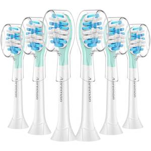 lot 4136 image: Aoremon Replacement Toothbrush Heads for Philips Sonicare C3 Premium Plaque Control HX904465 G3 Gum Care HX905465 W3 4100 5100 6100 7500 C1 C2 Flexcare Diamondclean HealthyWhite, 6 Count, White