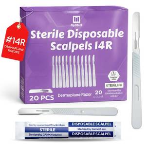 lot 4148 image: MyMed Disposable 14R Dermaplane Scalpels, Dermaplaning Razors - Pack of 20 Dermaplane Razor for Women Face, Womenfts Disposable Shaving Razors