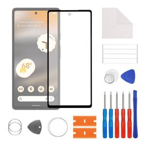 lot 4151 image: SwarKing Display Glass Front Glass Outer Screen Lens Replacement Compatible with Google Pixel 6A with Repair Kit
