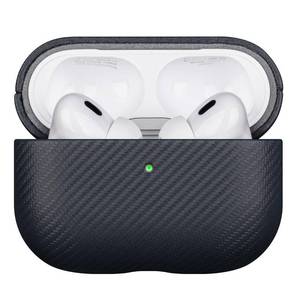 lot 4157 image: LOPIE Handmade Compatible with AirPods Pro 3rd Generation Case Cover (Not for Pro 2nd Gen), Made of Vegan Leather, Carbon Fiber Style, Protective Hard Shell Cover for AirPods Pro 3 - Blue Grey