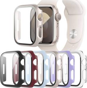 lot 4162 image: 6-Pack Case with Tempered Glass Screen Protector Compatible with Apple Watch Series SE 3(2025)SE 2SE654 40mm, Full Coverage Hard PC Protective Face Cover Bumper for iWatch 40 mm