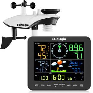 lot 5010 image: Sainlogic SA8 Home Weather Station with Rain Gauge and Wind Speed, Weather Stations Wireless Indoor Outdoor with Rain Gauge Outdoor, Forecast, Temperature, Humidity, Moon Phase, Alarm Clock(No WiFi)