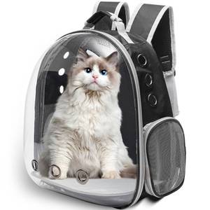 lot 5018 image: Vivicreate Large Cat Backpack Carrier for Travel and Hiking Transparent Pet Bubble Backpack for Cats up to 20lbs with Ventilation and Padded Straps Mochila para Gatos transportadora mascotas (Black)