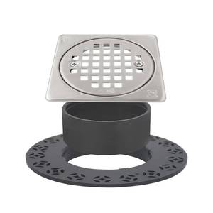 lot 6008 image: Uni-Green 4� Brushed Nickel Shower Drain Grate Kit Replacement - Compatible with Schluter Kerdi-Drain Flange - Square Shower Floor Drain with Adjustable Collar - 304 Stainless Steel Grate