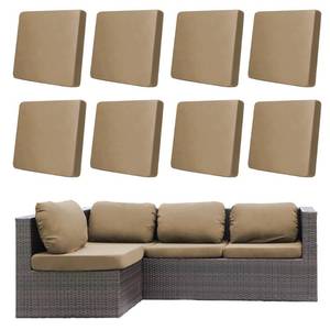 lot 6287 image: DREAHOTEXTIL 8Pcs Outdoor Cushion Covers, Patio Cushion Covers,Stretch Elastic Slipcovers, Replacement Washable and Reusable Furniture Protector for Patio Couch (Khaki,Cover Only)