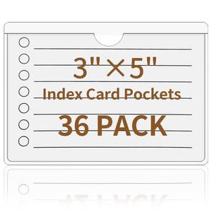 lot 6288 image: NIUBIER Storage Bin Labels, 36 Pack Clear Adhesive Pockets, Index Card Holder for 3x5 Cards, Removable Tote Labels Stickers for Packing Moving Box and Containers, Easy Peel Off