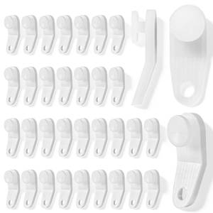 lot 6325 image: Gemoioio 50Pcs Plastic Curtain Hooks Curtain Roller, Curtains Track Gliders, White Traverse Rod Slides Curtains Rail Track Glider Hooks, Cross-bar Slide Rail Replacement Parts