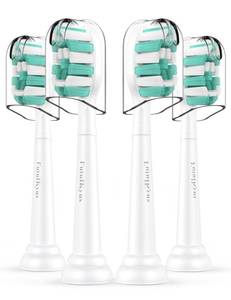 lot 6332 image: FutulkyUS Toothbrush Replacement Brush Heads for Philips Sonicare, Electric Sonic Tooth Refill Click-on Head 4100 Plaque Control, 4 Pack, White