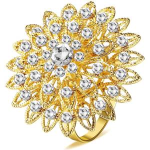 lot 6345 image: Geiserailie 12 Pcs Gold Flower Napkin Rings Alloy Floral Crystal Rhinestone Bling Holiday Shiny Napkins Ring Holders for Wedding Bridal Shower Bachelor Party Birthday Dinner Table Home Decoration