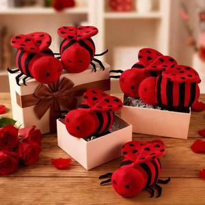 lot 6356 image: Blueweenly 6 Pcs Valentinefts Day Ladybug Stuffed Animal 5.12 Inches Love Bug Soft Insect Ladybird Stuffed Ladybird Beetle Animal with Wings Lady Beetle Valentinefts Day Gift