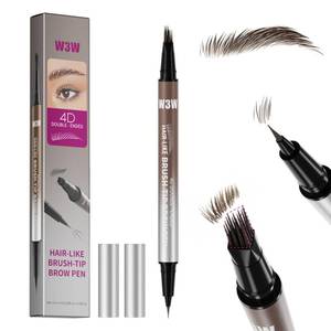 lot 6391 image: Eyebrow Pencils for Women, W3W 4D Dual-Ended Brow Pen, Angled Square Tip  Ultra-Fine Brush Tip, Waterproof Smudge-Proof, Natural Hair-Like Strokes, Brown (Medium Brown)