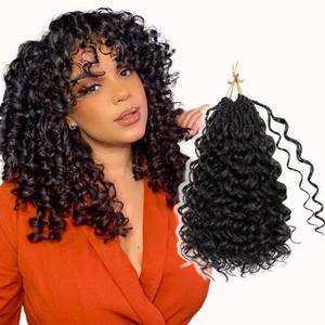 lot 6436 image: Aoisvk 8 packs GoGo Curl Crochet Hair Pre twisted 12 Inch Short Curly Crochet Hair for Women Pre looped Boho Box Braids with Curly Ends Beach Curl Water Wave Synthetic Hair Extensions 1B