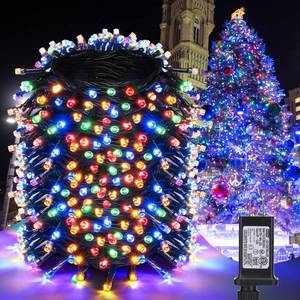 lot 6465 image: 181FT 500 LED Christmas Indoor Outdoor Decorative Lights, 8 Modes Waterproof Plug in Green Wire Fairy String Lights for Christmas Tree Party Wedding Garden Holiday Home Decoration (Multicolor)