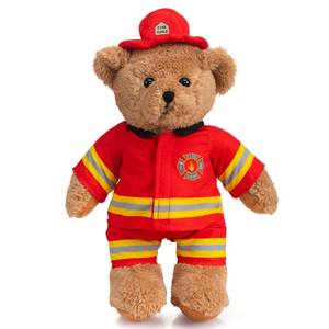 lot 6470 image: HollyHOME Firefighter Stuffed Animal Teddy Bear Soft Plush Toy with Firefighter Uniform Fire Fighter Doll Gifts for Kids and Firefighters Holiday Birthday Valentine 16 inches