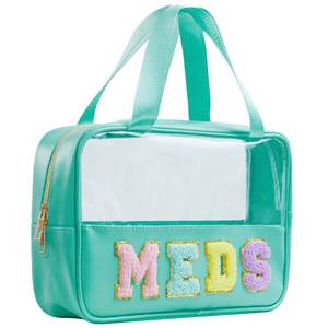 lot 6486 image: Burskit Medicine Bag Chenille Letter Nylon Medicine Bag for Traveling Meds Bags Preppy Patch Makeup Pouch Cosmetic Toiletry Storage Bags for Women (STB-LV-MEDS, STB-LV-MEDS)