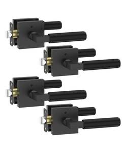 lot 6492 image: Asidrama 4 Pack Black Privacy Door Handles, Door Lever with Door Knobs Indoor for Bedroom or Bathroom, Heavy Duty Door Handles Interior with Locks for Left Right Sided Doors