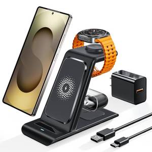 lot 6497 image: Wireless Charging Station for Samsung Wireless Charger Galaxy S26 UltraS25S24S23S22Note20 Z Fold Flip7 Galaxy Watch 876543 Active 21 Stand Galaxy Buds44 Pro32 ProLive Multiple Devices