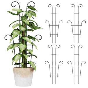 lot 11099 image: Larger 23.6in Taller Plant Trellis for Climbing Plants Indoor, 4 Pack Metal Garden Trellis for Potted Plants, Rustproof, Larger, Sturdy Climbing Plant Support for Indoor and Outdoor Houseplants