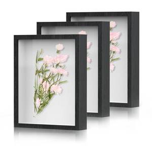 lot 11104 image: Shadow Box Frame 8x10 - 3 Pack Wood Deep Shadowbox with Glass Shadow Boxes Display Cases Suitable for Photos, Dried Flowers, Handicrafts Picture Frames for Wall (Black)