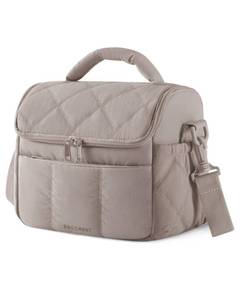lot 12190 image: BAGSMART Insulated Lunch Bags for Women, Cute Quilted Lunch Box, Lightweight Puffy Padded Waterproof Lunch Tote, Reusable Lunch Cooler for Work Picnic Travel, Camel