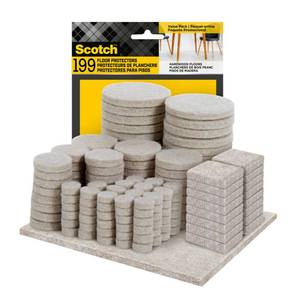 lot 12197 image: Scotch Felt Pads 199 PCS Beige, Felt Furniture Pads for Protecting Hardwood Floors, Round, Assorted Sizes Value Pack, Self-Stick Design, Protecting from Nicks, dents and Scratches (FP845-199NA)
