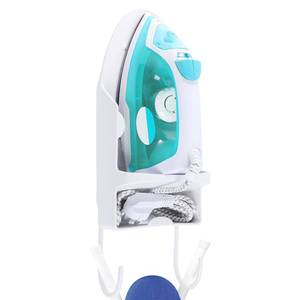 lot 12198 image: Ironing Board Hanger Wall Mount, Iron Hanger with Ironing Board Rack, Heat Resistant Iron Holder wall Mount for Max 5 Inch Width (White)