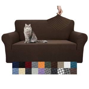 lot 12208 image: YEMYHOM Couch Cover Latest Jacquard Design High Stretch Sofa Covers for 2 Cushion Couch, Pet Dog Cat Proof Loveseat Slipcover Non Slip Magic Elastic Furniture Protector (Loveseat, Dark Coffee)