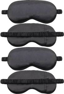 lot 12228 image: 4 Pack Sleep Mask for Women and Men, 100percent Blackout Silky Eye Cover, Zero Eye Pressure Soft Satin Blindfold with Elastic Adjustable Strap, Lightweight Night Eyes Shade for Travel Nap Side and Back Sleepers (Missing One)