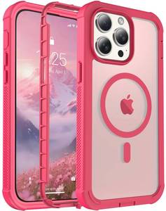 lot 12249 image: jaroco Magnetic for iPhone 14 Pro Max Case, Compatible with MagSafeMilitary Grade Drop ProtectionHeavy Duty ProtectionNon-SlipShockproof 2-Layer Durable Bumper Phone Case 6.7ftft-Rose
