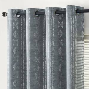 lot 12257 image: jinchan 95percent Blackout Boho Curtains 63 Inch Length for Bedroom White on Grey Geometric Printed Grommet Top Room Darkening Thermal Insulated Window Drapes 2 Panels