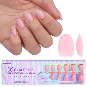 lot 12267 image: BTArtbox XCOATTIPS Natural Nail Tips Matte- Extra Short Almond Press On Nails Pink, Long Lasting Soft Gel Nails False Nail, Soak Off Acrylic Fake Nails Extensions for Nail Art DIY
