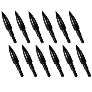 lot 12271 image: 12pcs Archery Arrow Tips 100125150200 Grain Field Tips 516 Inch Screw in Bullet Points, Archery Target Crossbow Practice Tip for Arrow Recurve Bow Compound Bow, Hunting Bow Arrow Target Practice
